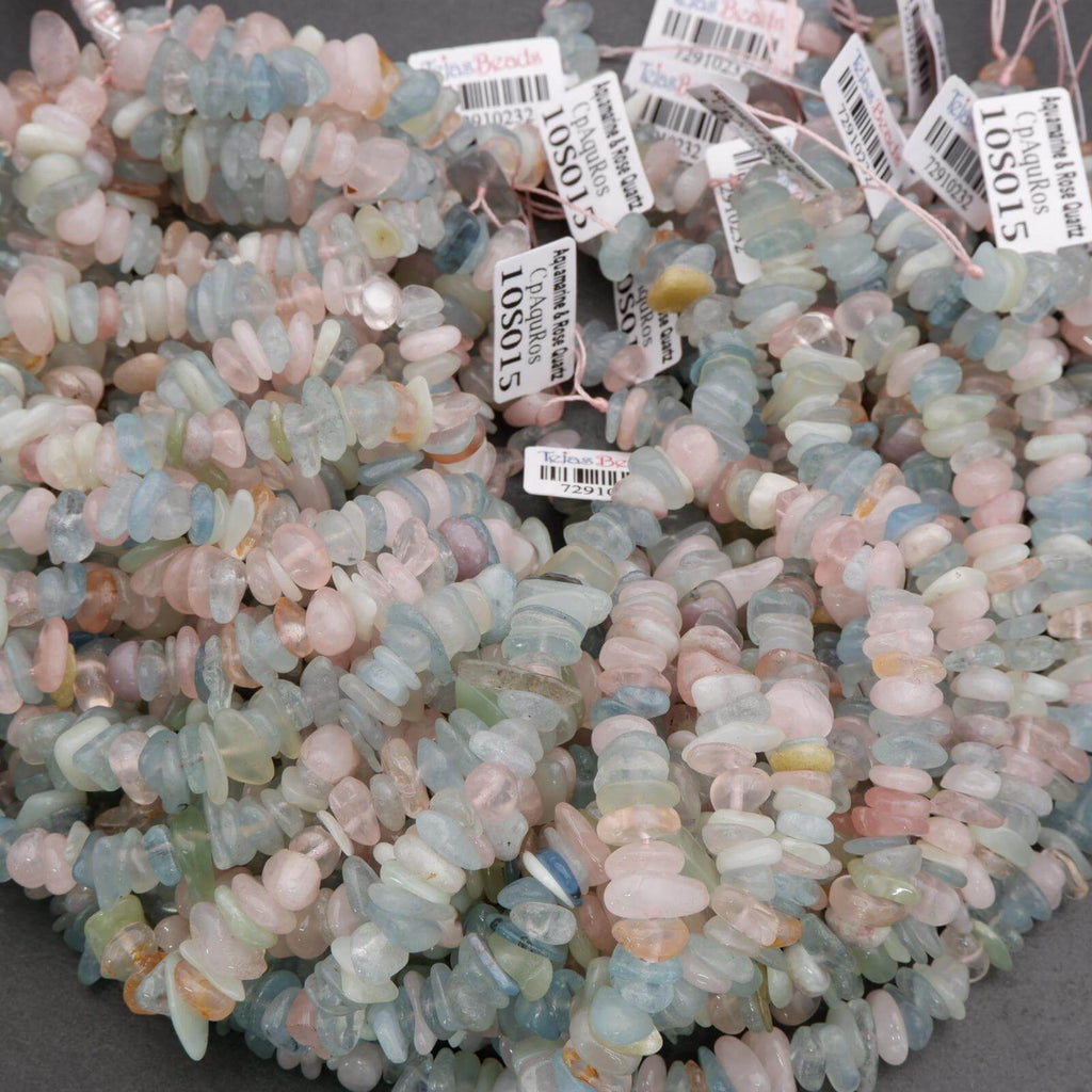 Multicolored stone beads with barcodes on a gray surface