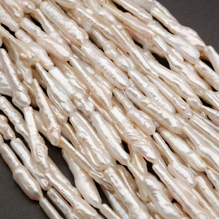 Freshwater Pearl A · Biwa Sticks · White · 4mm, 5mm, Tejas Beads, Beads