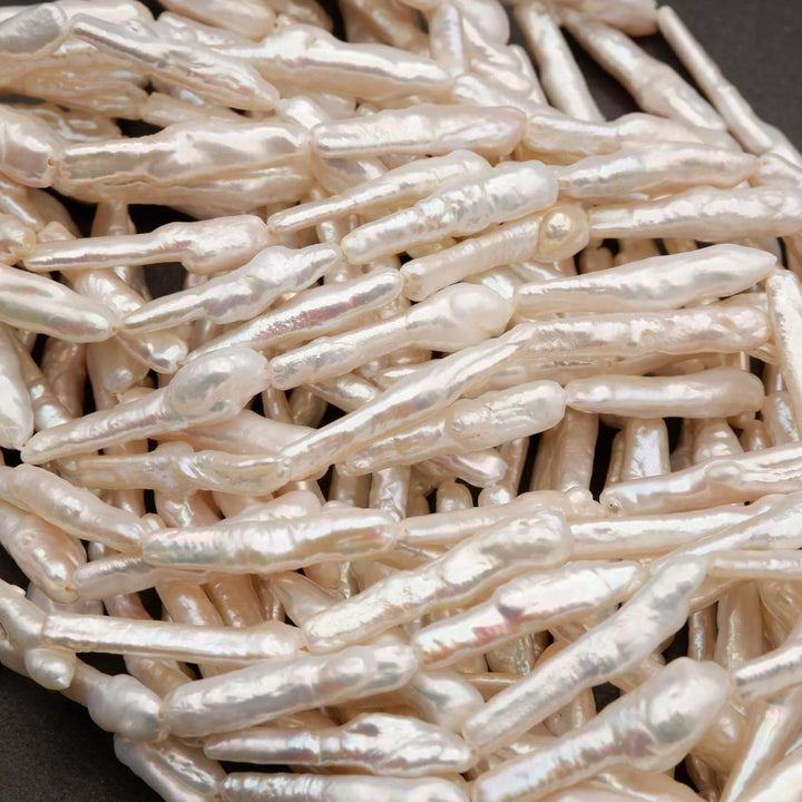 Freshwater Pearl A · Biwa Sticks · White · 4mm, 5mm, Tejas Beads, Beads