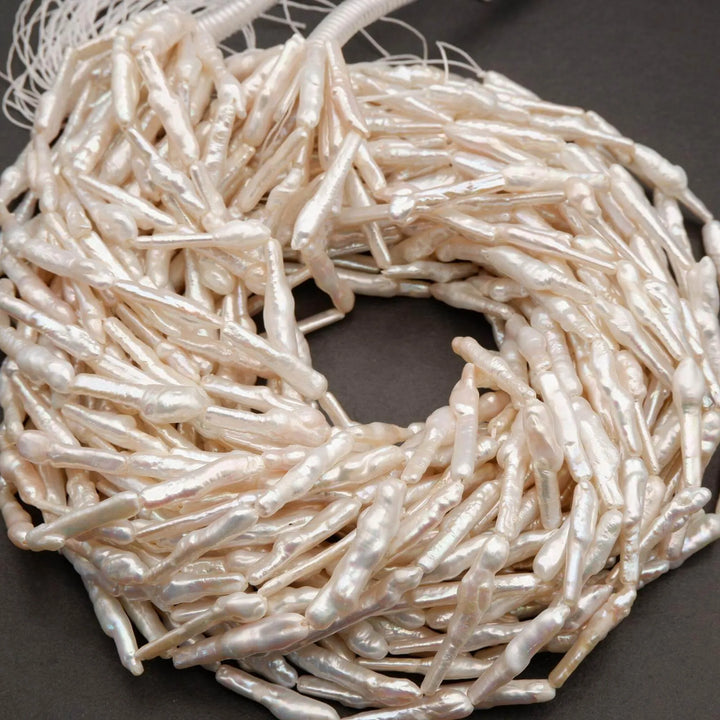 Freshwater Pearl A · Biwa Sticks · White · 4mm, 5mm, Tejas Beads, Beads