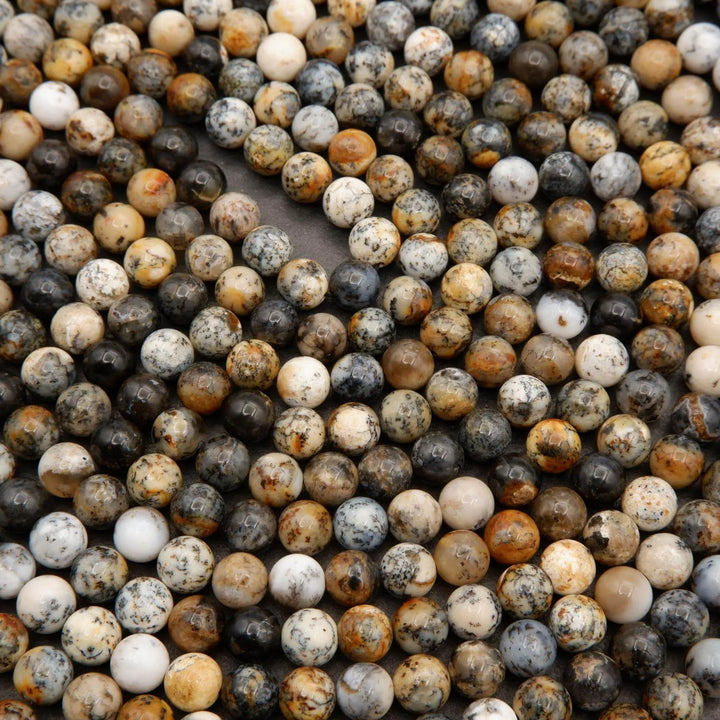 Sunset Black Dendritic Opal · Smooth · Round · 6mm, 8mm, 10mm, Tejas Beads, Beads