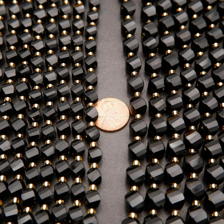 Black Onyx · Faceted · Spiral Sphere · 8mm, 10mm, Tejas Beads, Beads
