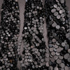 Close-up of black sequins on a gray background