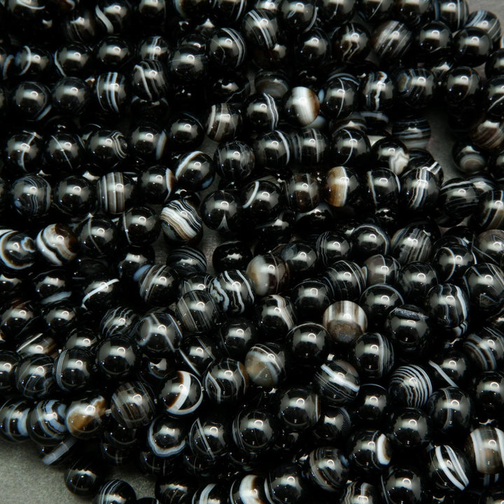 Black sardonyx beads.