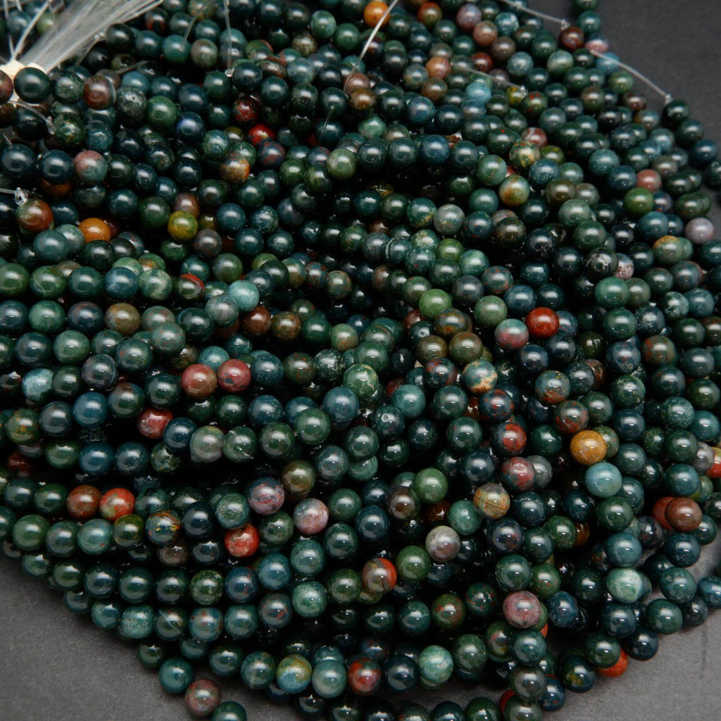 Green and Red Bloodstone Beads.