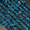 Blue apatite smooth chip beads.