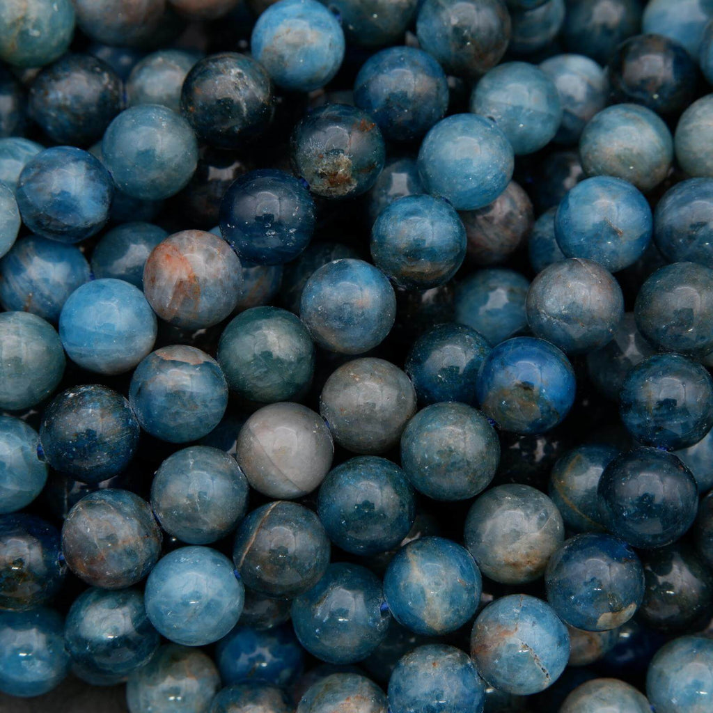 Close-up of blue marbled beads