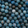 Close-up of blue marbled beads