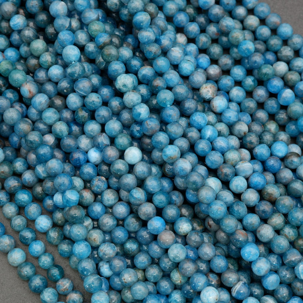Natural blue apatite gemstone beads for jewelry making