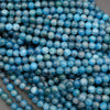 Round blue apatite beads in ocean blue tones