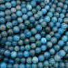 Blue apatite beads with natural color variation