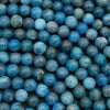Blue apatite gemstone beads with subtle translucency
