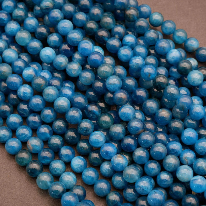 Blue Apatite A · Smooth · Round · 6mm, 8mm, 10mm, Tejas Beads, Beads