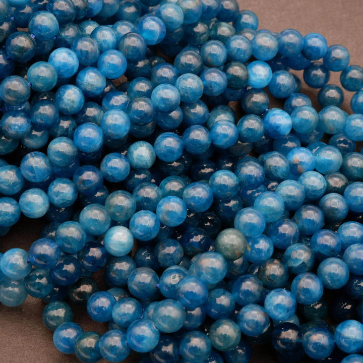 Blue Apatite A · Smooth · Round · 6mm, 8mm, 10mm, Tejas Beads, Beads