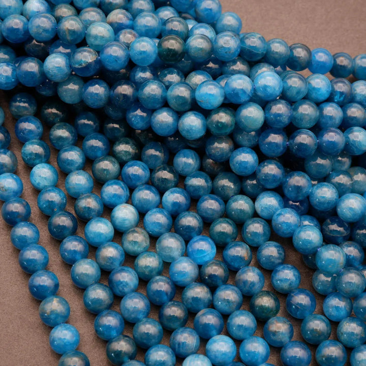 Blue Apatite A · Smooth · Round · 6mm, 8mm, 10mm, Tejas Beads, Beads