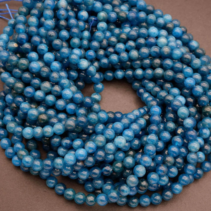 Blue Apatite A · Smooth · Round · 6mm, 8mm, 10mm, Tejas Beads, Beads