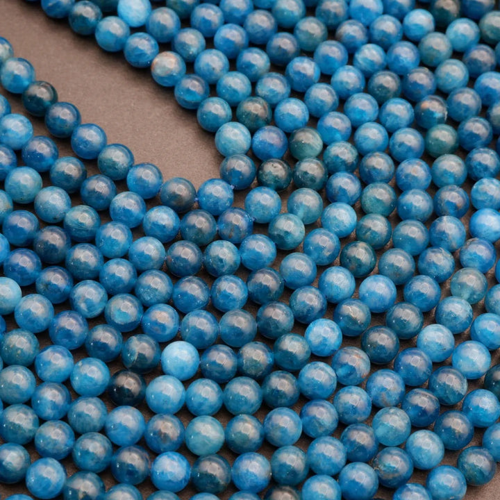 Blue Apatite A · Smooth · Round · 6mm, 8mm, 10mm, Tejas Beads, Beads