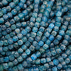Close-up of blue faceted beads
