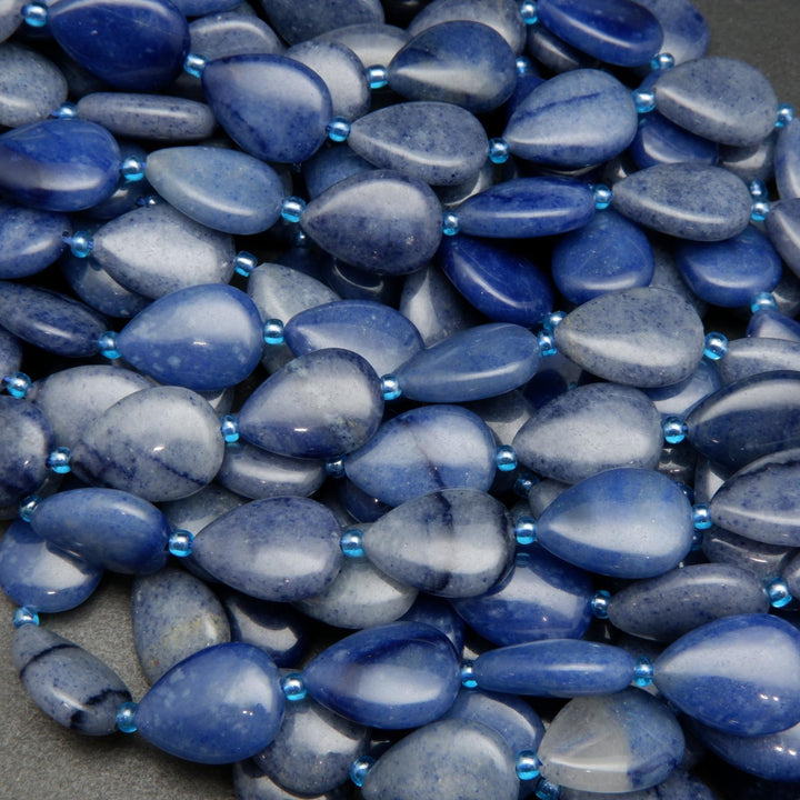 Blue aventurine teardrop beads.