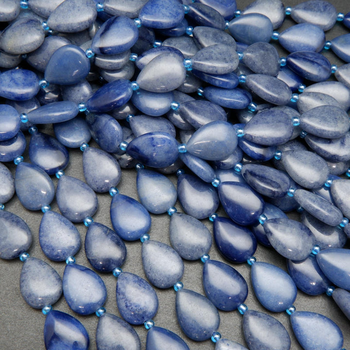 Blue aventurine teardrop beads.