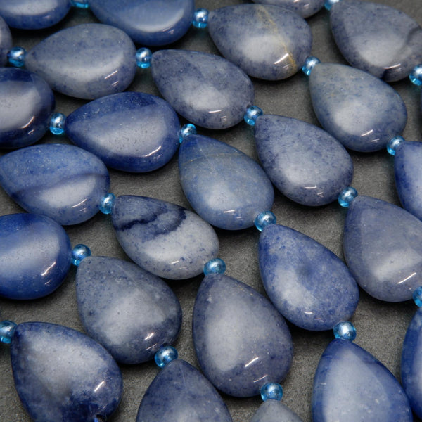 Blue aventurine teardrop beads.
