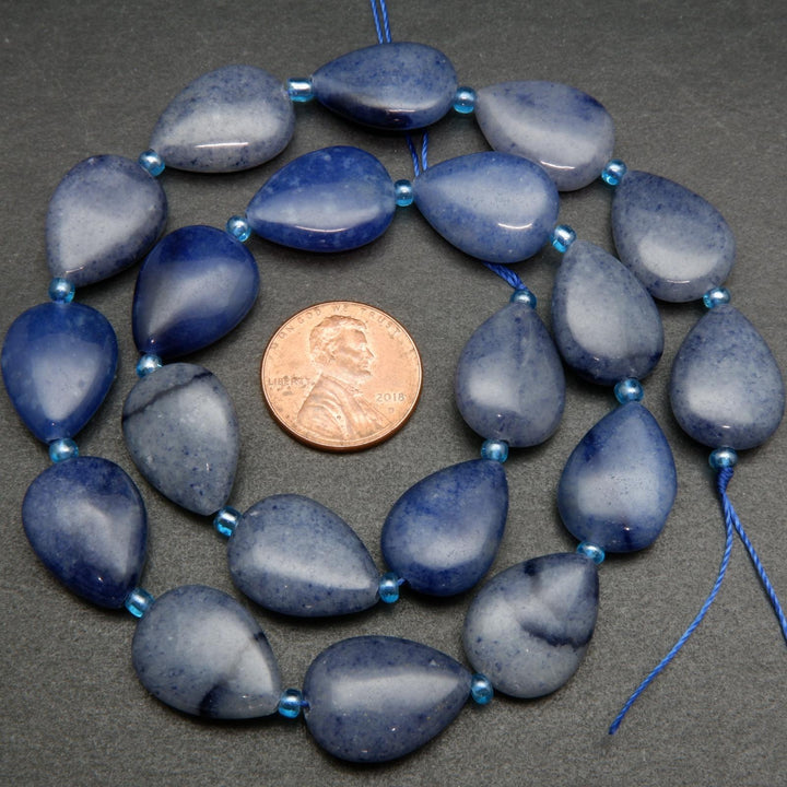 Blue aventurine teardrop beads.