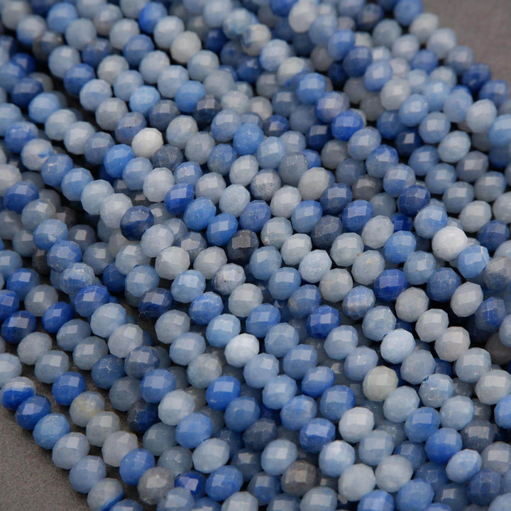 Blue Aventurine · Faceted · Rondelle · 4x6mm, Tejas Beads, Beads