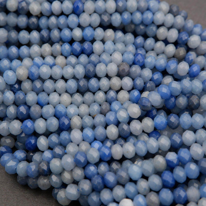 Blue Aventurine · Faceted · Rondelle · 4x6mm, Tejas Beads, Beads