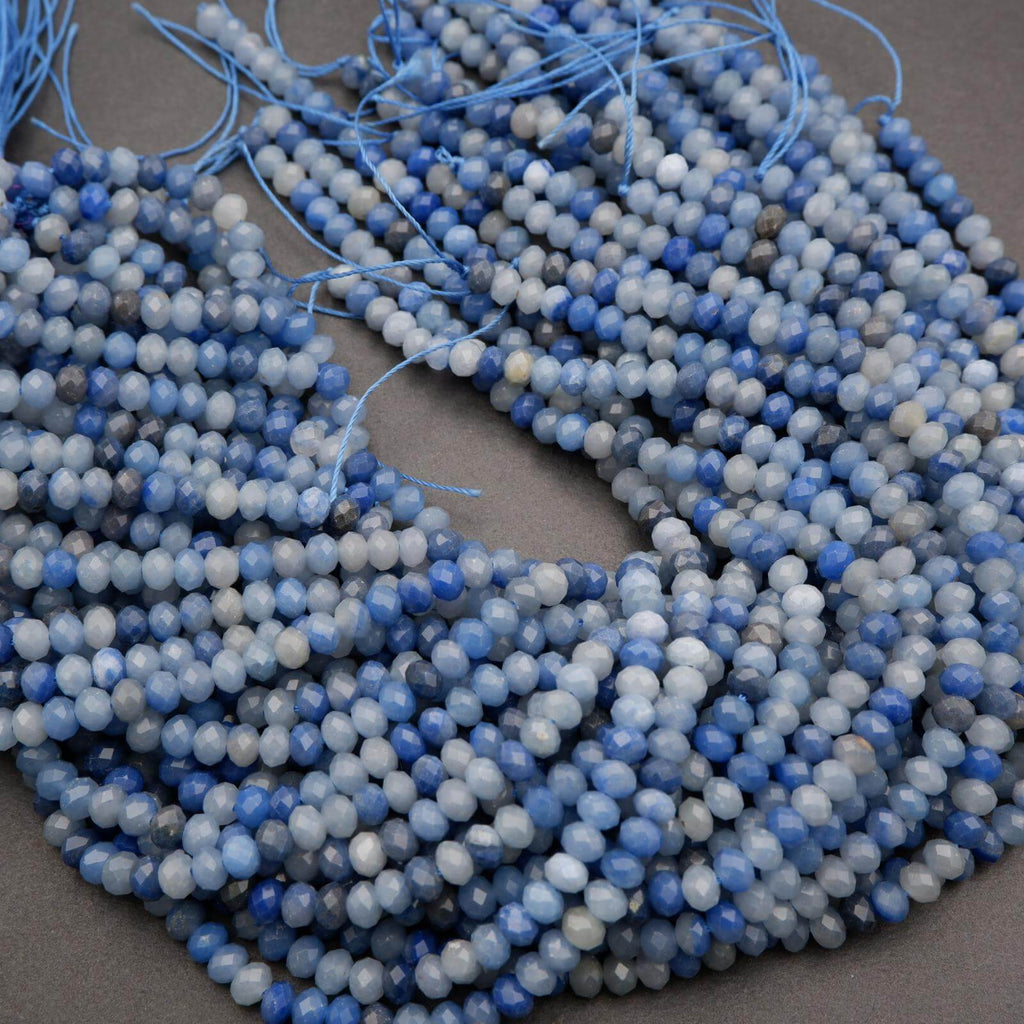 Blue Aventurine · Faceted · Rondelle · 4x6mm, Tejas Beads, Beads