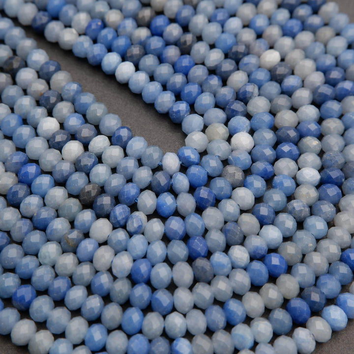 Blue Aventurine · Faceted · Rondelle · 4x6mm, Tejas Beads, Beads