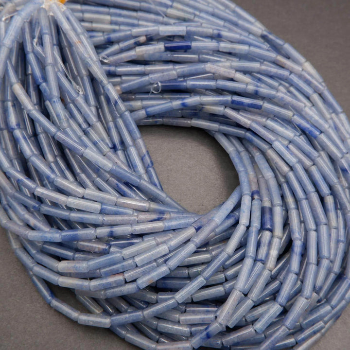 Blue Aventurine · Smooth · Tube · 4mm, Tejas Beads, Beads