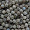 Close-up of grayish-beige spherical beads.