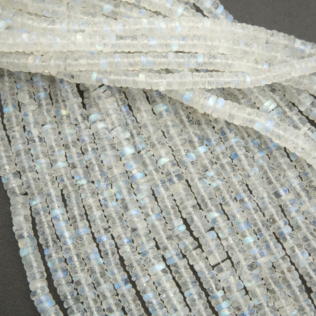 Natural moonstone beads with adularescence