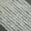 Faceted moonstone rondelle bead strands macro