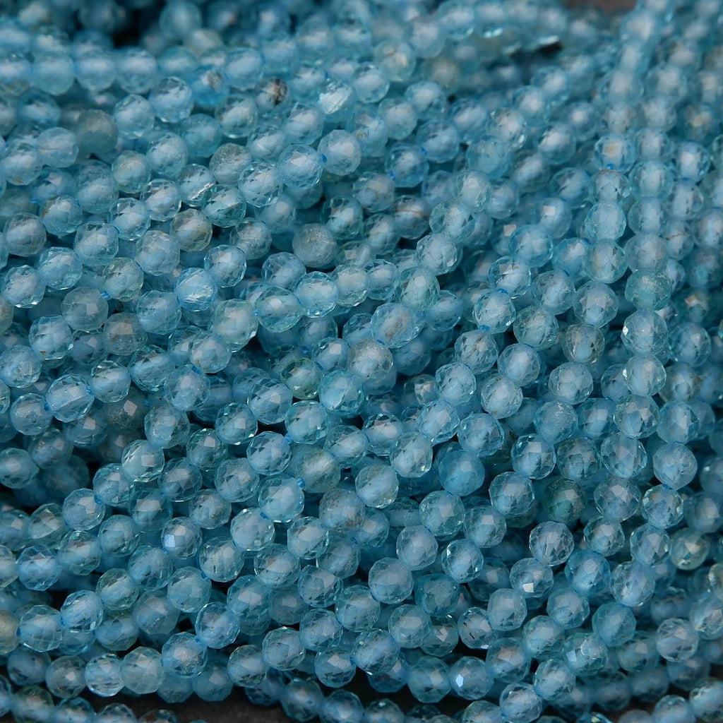 Close-up of blue glass beads