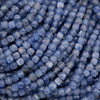 Blue Kyanite faceted cube shape beads.