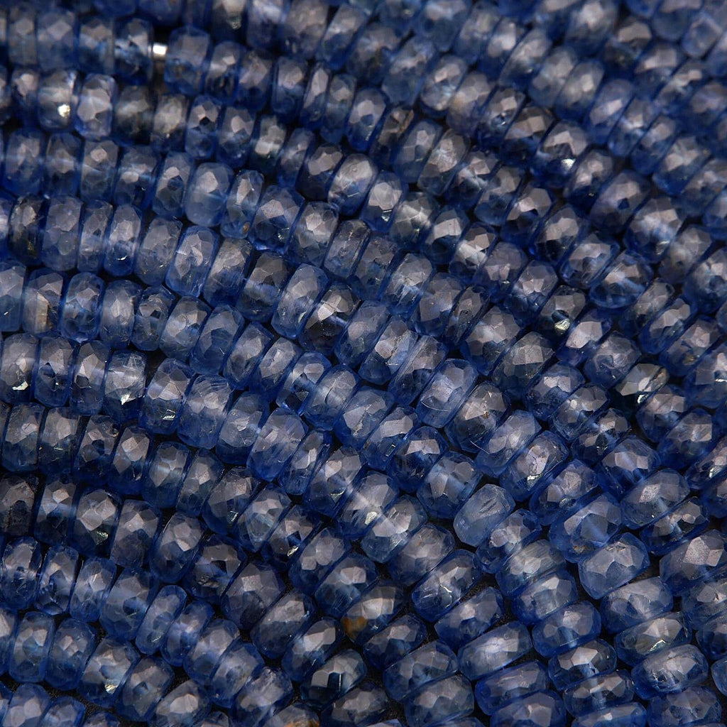 Close-up of blue glass beads