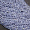Blue faceted stone beads.