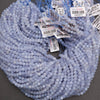 Blue faceted stone beads.