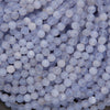 Blue faceted stone beads.