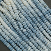 Pastel blue and white rondelle beads for jewelry making