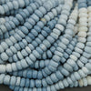 Blue and white smooth rondelle stone beads on strand