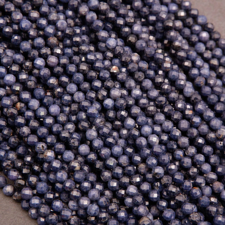 Blue Sapphire · Microfaceted · Round · 2.5mm, 4mm, Tejas Beads, Beads