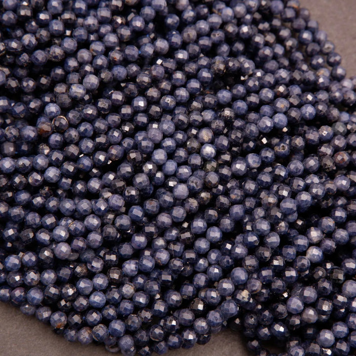 Blue Sapphire · Microfaceted · Round · 2.5mm, 4mm, Tejas Beads, Beads