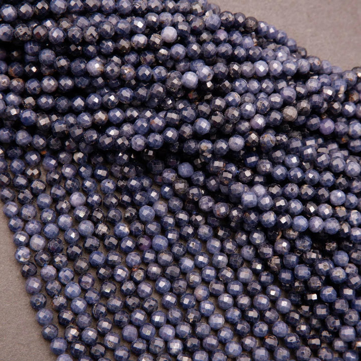 Blue Sapphire · Microfaceted · Round · 2.5mm, 4mm, Tejas Beads, Beads