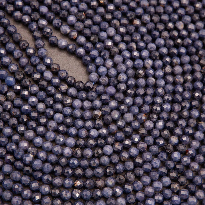 Blue Sapphire · Microfaceted · Round · 2.5mm, 4mm, Tejas Beads, Beads
