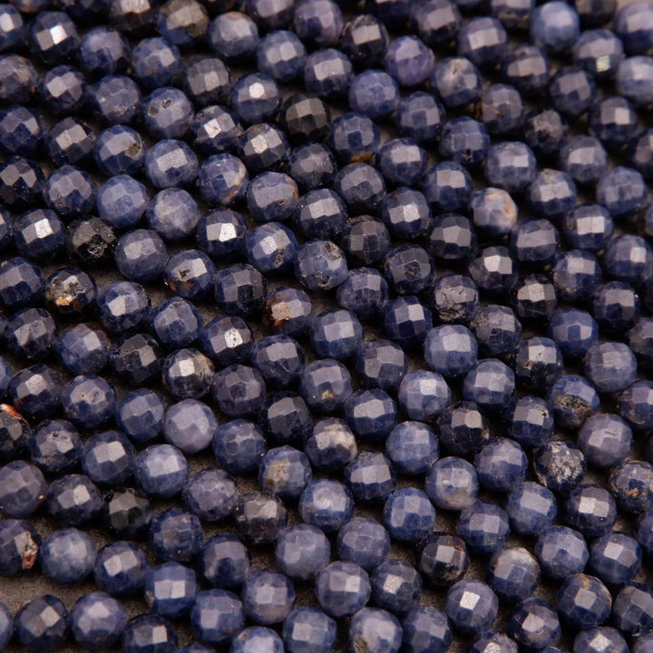 Blue Sapphire · Microfaceted · Round · 2.5mm, 4mm, Tejas Beads, Beads