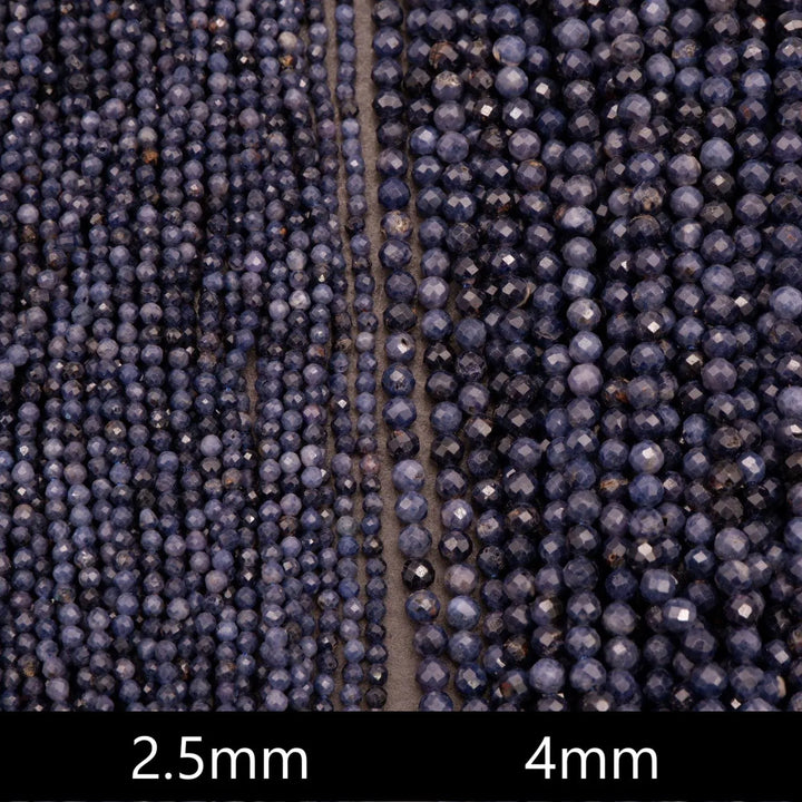 Blue Sapphire · Microfaceted · Round · 2.5mm, 4mm, Tejas Beads, Beads