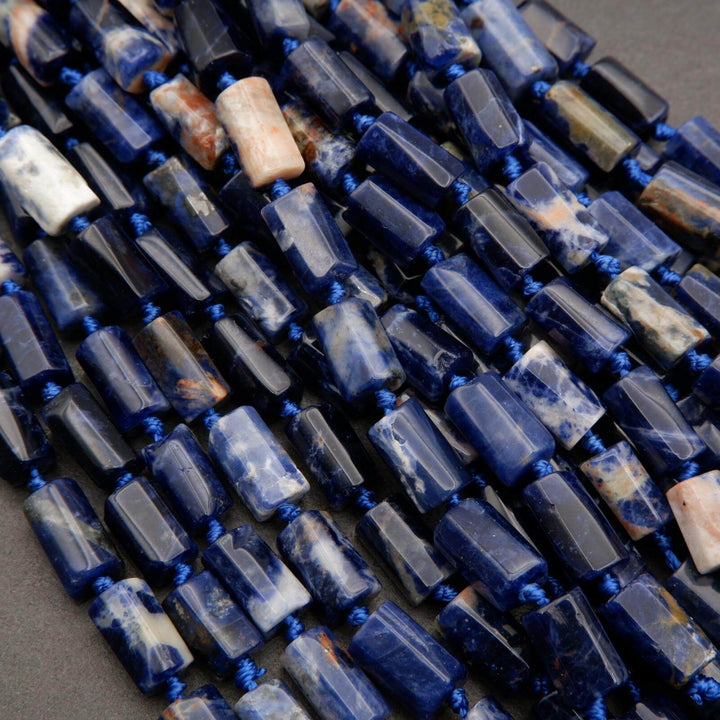 Blue Sodalite · Smooth · Freeform Tube · 7mm, 8mm, Tejas Beads, Beads