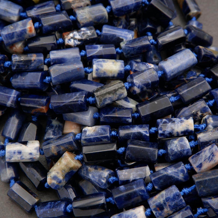Blue Sodalite · Smooth · Freeform Tube · 7mm, 8mm, Tejas Beads, Beads